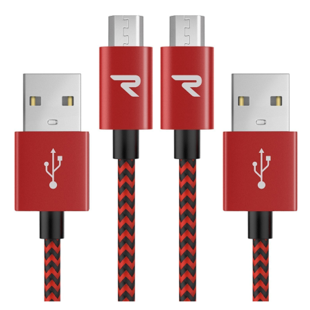 Câble USB / Micro Nylon Tressé RAMPOW RAA24 R | Smarty Paris